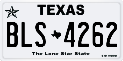 TX license plate BLS4262