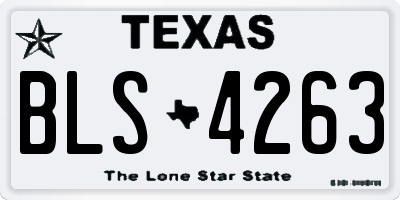TX license plate BLS4263