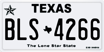 TX license plate BLS4266