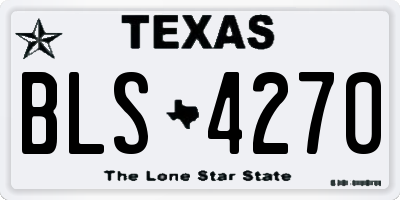 TX license plate BLS4270