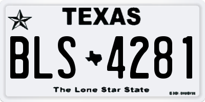 TX license plate BLS4281