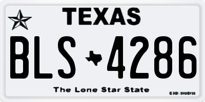 TX license plate BLS4286