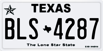 TX license plate BLS4287