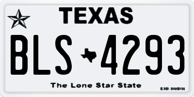 TX license plate BLS4293