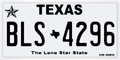 TX license plate BLS4296