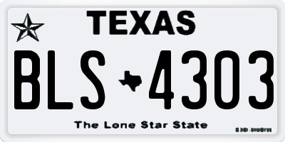TX license plate BLS4303