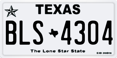TX license plate BLS4304