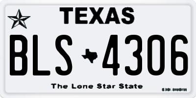 TX license plate BLS4306