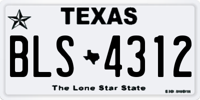 TX license plate BLS4312