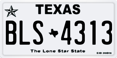 TX license plate BLS4313