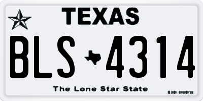TX license plate BLS4314