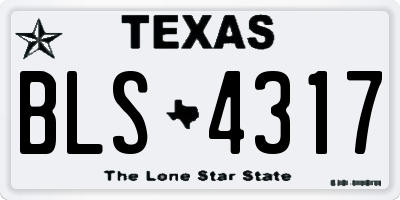 TX license plate BLS4317