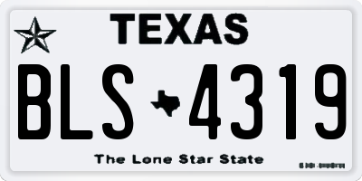TX license plate BLS4319