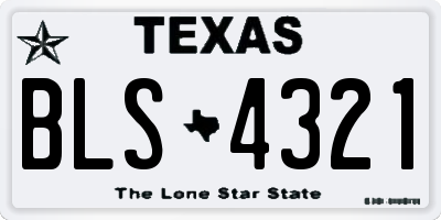 TX license plate BLS4321