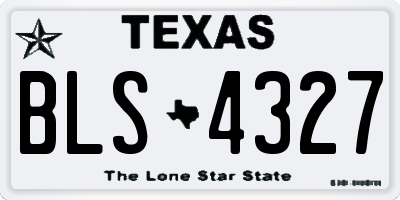 TX license plate BLS4327