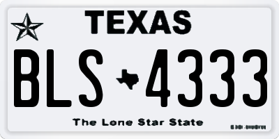 TX license plate BLS4333