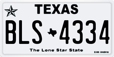 TX license plate BLS4334