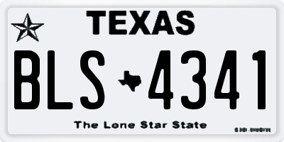 TX license plate BLS4341