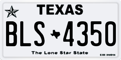 TX license plate BLS4350