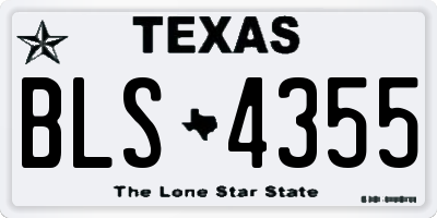 TX license plate BLS4355
