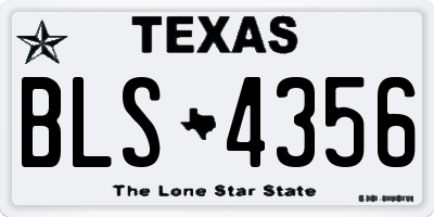 TX license plate BLS4356