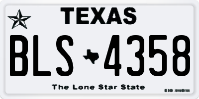 TX license plate BLS4358