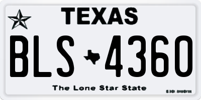 TX license plate BLS4360