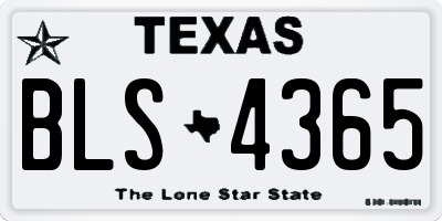 TX license plate BLS4365