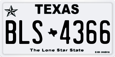 TX license plate BLS4366