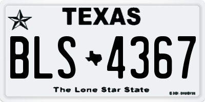 TX license plate BLS4367