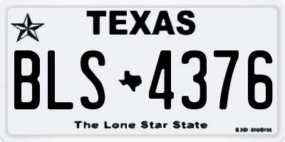 TX license plate BLS4376