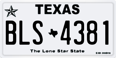 TX license plate BLS4381