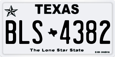 TX license plate BLS4382