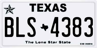 TX license plate BLS4383