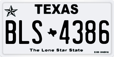 TX license plate BLS4386