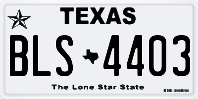 TX license plate BLS4403