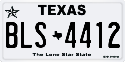 TX license plate BLS4412