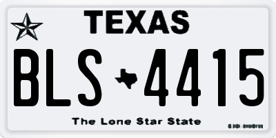 TX license plate BLS4415