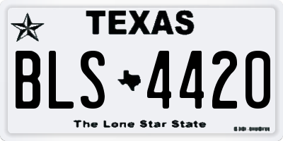 TX license plate BLS4420