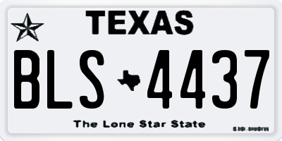 TX license plate BLS4437
