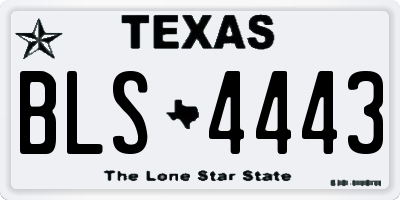 TX license plate BLS4443