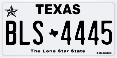 TX license plate BLS4445