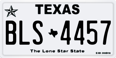 TX license plate BLS4457