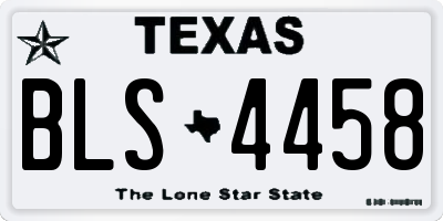 TX license plate BLS4458