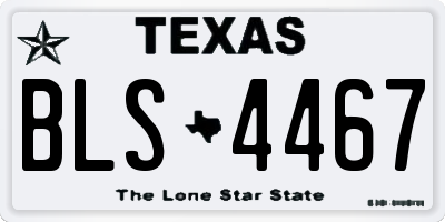 TX license plate BLS4467