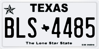 TX license plate BLS4485