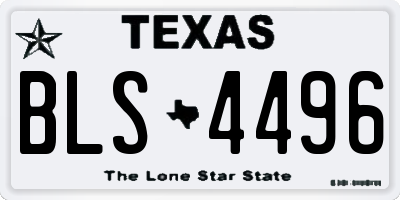 TX license plate BLS4496