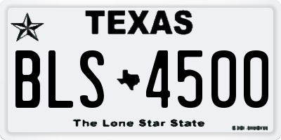 TX license plate BLS4500