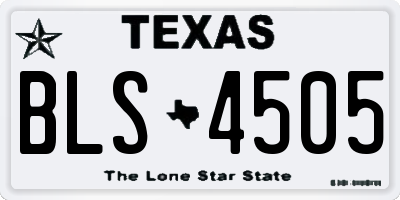 TX license plate BLS4505