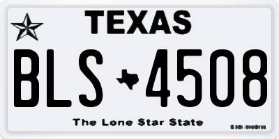 TX license plate BLS4508